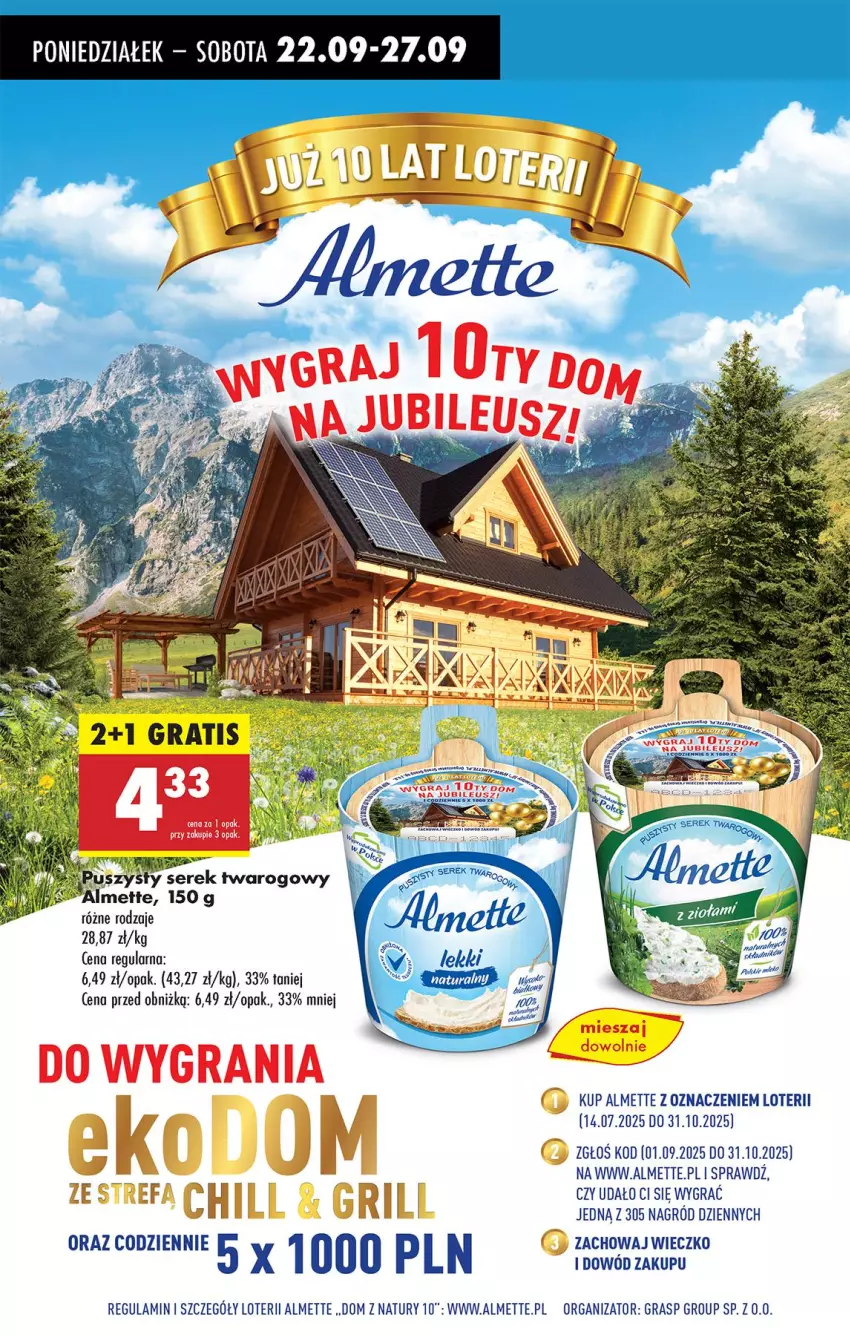 Gazetka promocyjna Biedronka - Od Poniedziałku - ważna 22.09 do 27.09.2025 - strona 70 - produkty: Almette, Fa, Gra, Ser, Serek, Serek twarogowy