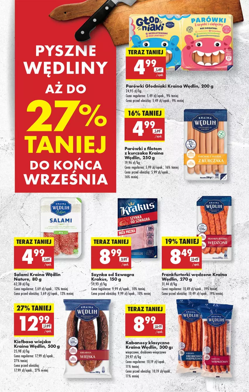 Gazetka promocyjna Biedronka - Od Poniedziałku - ważna 22.09 do 27.09.2025 - strona 78 - produkty: Fa, Frankfurterki, Gra, Kabanos, Kiełbasa, Kiełbasa wiejska, Krakus, Kurczak, Parówki, Salami, Szynka, Tera