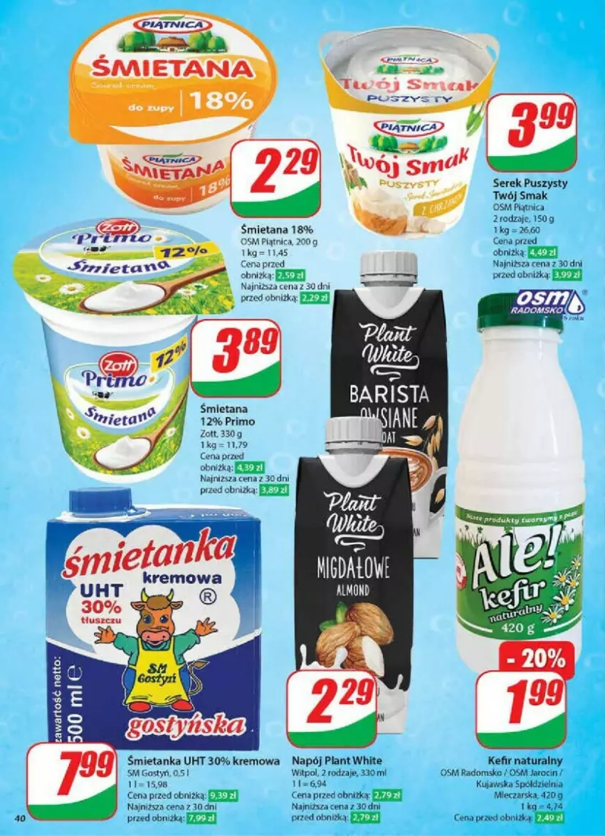 Gazetka promocyjna Dino - ważna 02.01 do 07.01.2025 - strona 35 - produkty: Kefir, Kefir naturalny, Miecz, Napój, Piątnica, Ser, Serek, Serek puszysty, Twój Smak, Zott