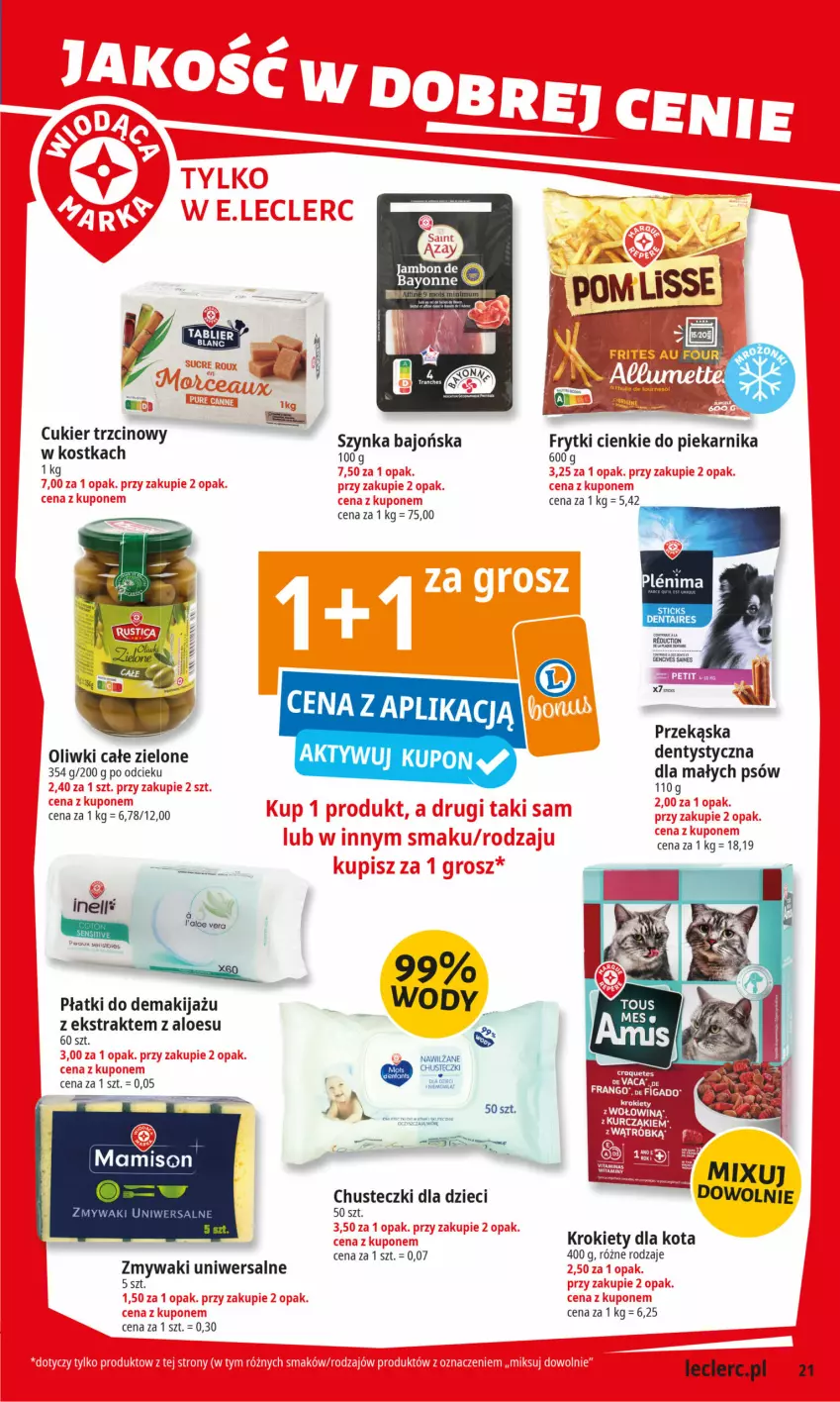 Gazetka promocyjna E Leclerc - ważna 07.01 do 13.01.2025 - strona 21 - produkty: Aloe vera, Chusteczki, Cukier, Dzieci, Krokiety, Makijaż, Oliwki, Piekarnik