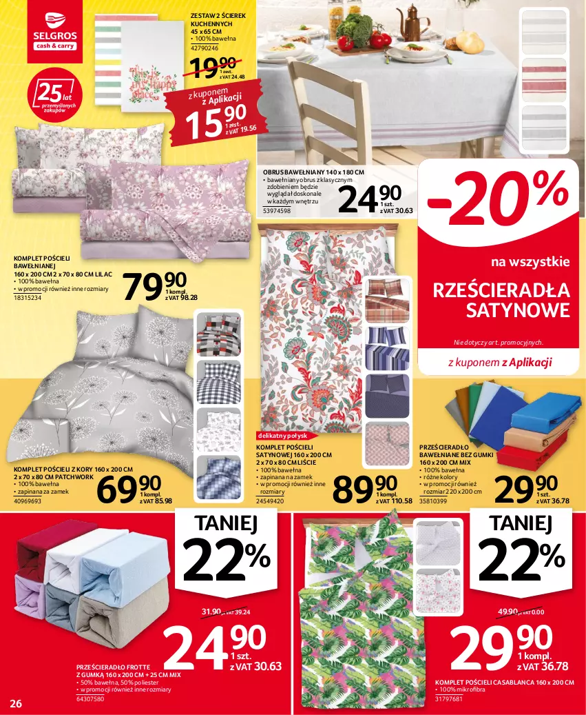 Gazetka promocyjna Selgros - Oferta przemysłowa - ważna 15.06 do 29.06.2022 - strona 26 - produkty: Komplet pościeli, Obrus, Pościel, Prześcieradło, Wełna