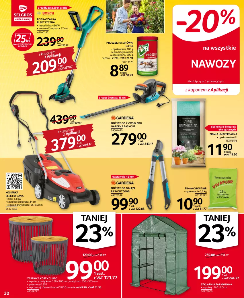 Gazetka promocyjna Selgros - Oferta przemysłowa - ważna 15.06 do 29.06.2022 - strona 30 - produkty: Gra, Kasza, Kosiarka, Kosz, Noż, Nożyce, Sok