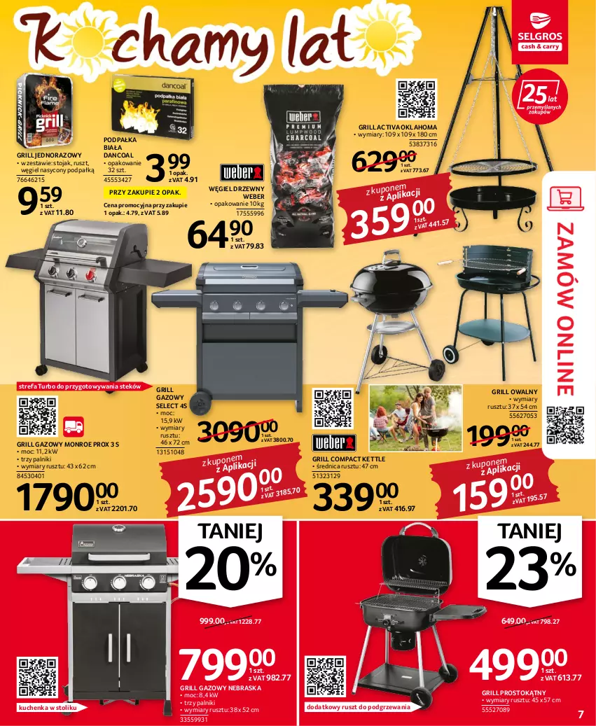 Gazetka promocyjna Selgros - Oferta przemysłowa - ważna 15.06 do 29.06.2022 - strona 7 - produkty: Fa, Grill, Grill gazowy, Stek, Stojak, Stolik, Węgiel drzewny