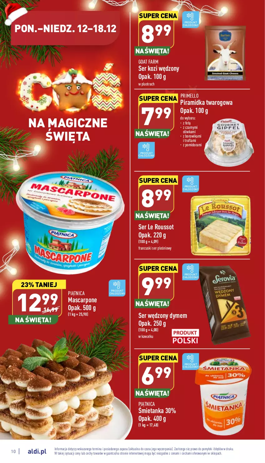 Gazetka promocyjna Aldi - Pełny katalog - ważna 12.12 do 18.12.2022 - strona 10 - produkty: Fa, Kawa, Mascarpone, Piątnica, Ser, Ser kozi, Ser pleśniowy