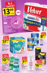 Gazetka promocyjna Intermarche - Start Tygodnia - Gazetka - ważna od 29.06 do 29.06.2022 - strona 32 - produkty: Płyn do płukania jamy ustnej, Listerine, Pampers, Papier, Velvet, Płyn do płukania, Ręcznik, Rolki, Always, Ziaja, Podpaski, Garnier, Dzieci, Płyn do higieny intymnej, Farba do włosów, Fa