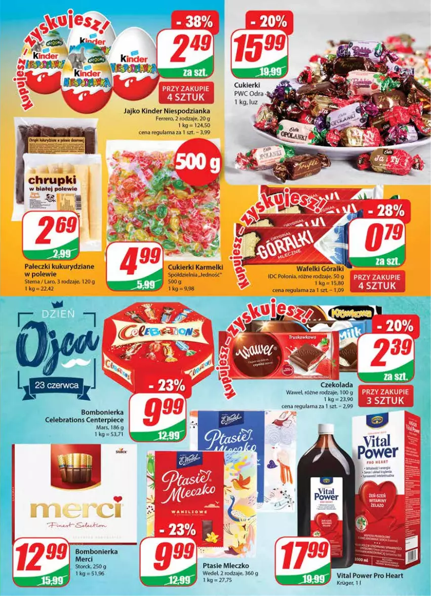 Gazetka promocyjna Dino - Gazetka - ważna 23.06 do 29.06.2021 - strona 3 - produkty: Chrupki, Cukier, Cukierki, Ferrero, Góralki, Kinder, Mleczko, Ptasie mleczko, Wawel