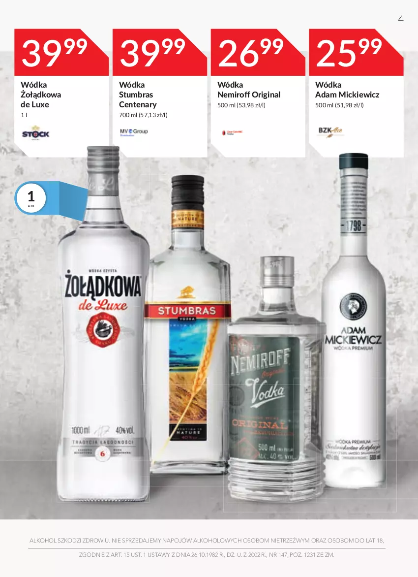 Gazetka promocyjna Stokrotka - Oferta alkoholowa - ważna 16.09 do 13.10.2021 - strona 4 - produkty: Gin, Wódka