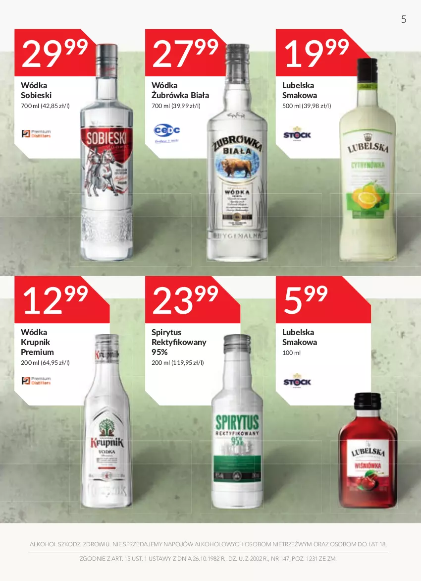 Gazetka promocyjna Stokrotka - Oferta alkoholowa - ważna 16.09 do 13.10.2021 - strona 5 - produkty: Krupnik, Wódka