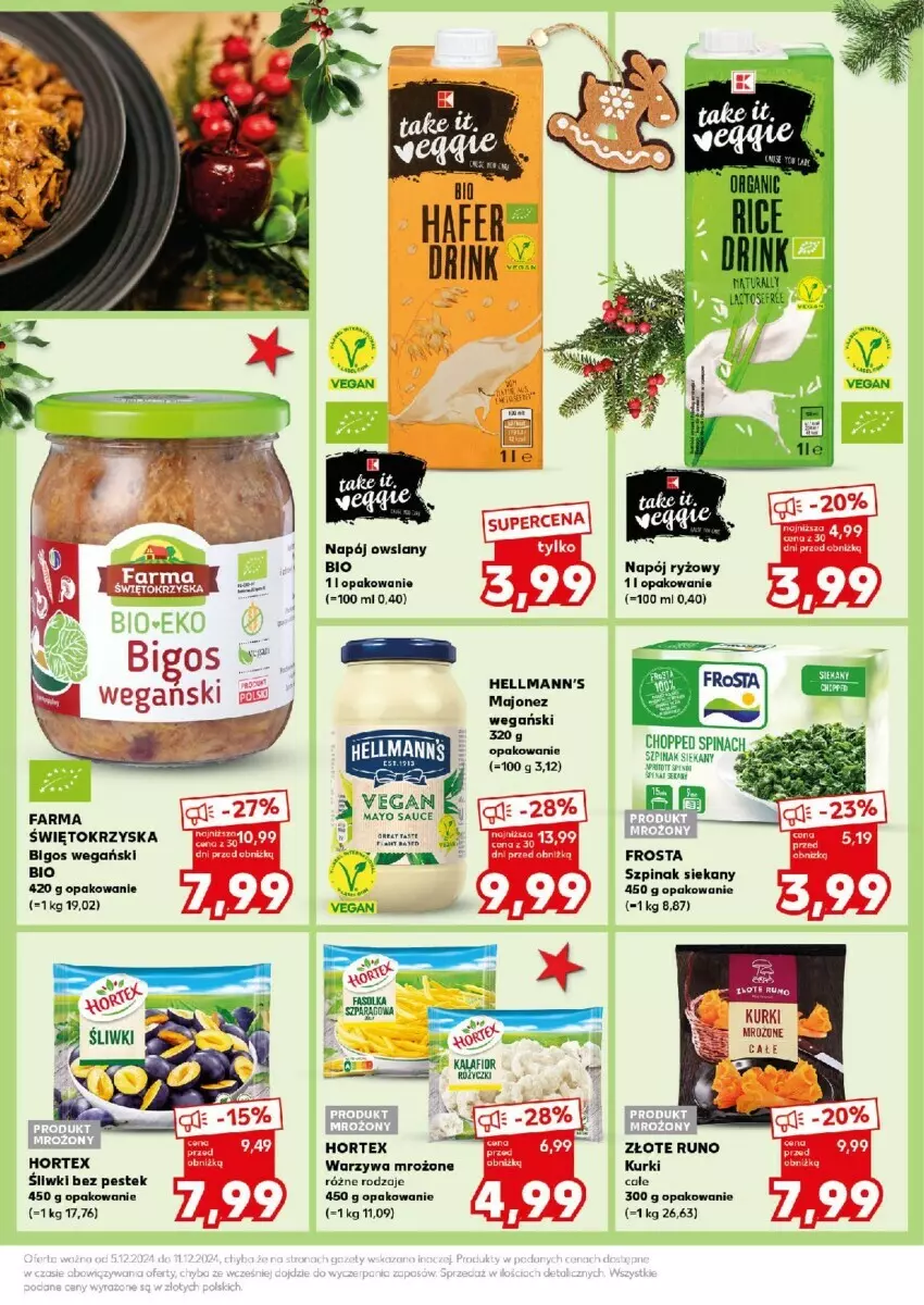 Gazetka promocyjna Kaufland - ważna 09.12 do 11.12.2024 - strona 29 - produkty: Bigos, Fa, Frosta, Hortex, Majonez, Napój, Ryż, Stek, Szpinak, Warzywa