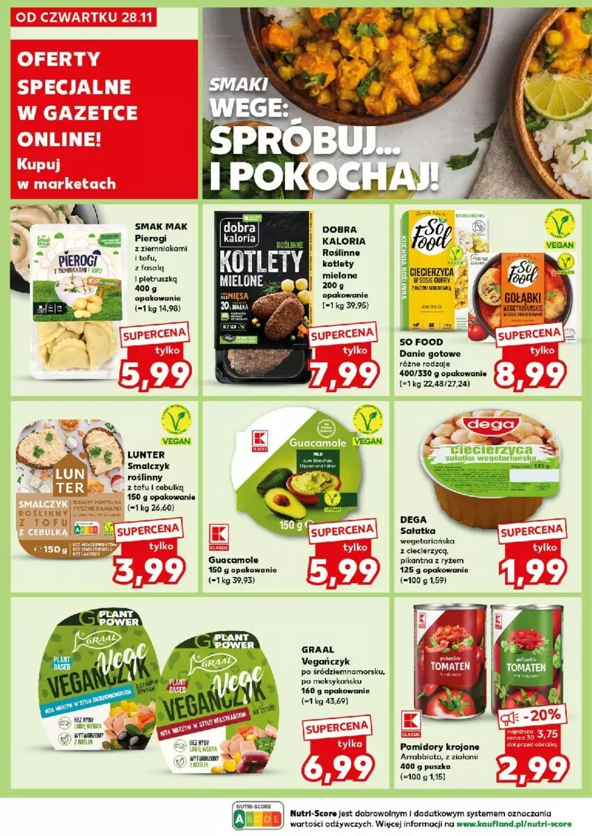 Gazetka promocyjna Kaufland - ważna 09.12 do 11.12.2024 - strona 32 - produkty: Amol, Danie gotowe, Dega, Fa, Gra, Graal, Pierogi, Pomidory, Pomidory krojone, Ryż, Sałat, Sałatka, Tofu