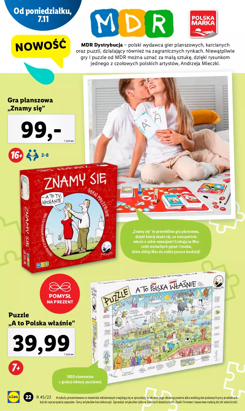 Gazetka promocyjna Lidl - GAZETKA - ważna 07.11 do 12.11.2022 - strona 22 - produkty: Gra, Gry, Puzzle