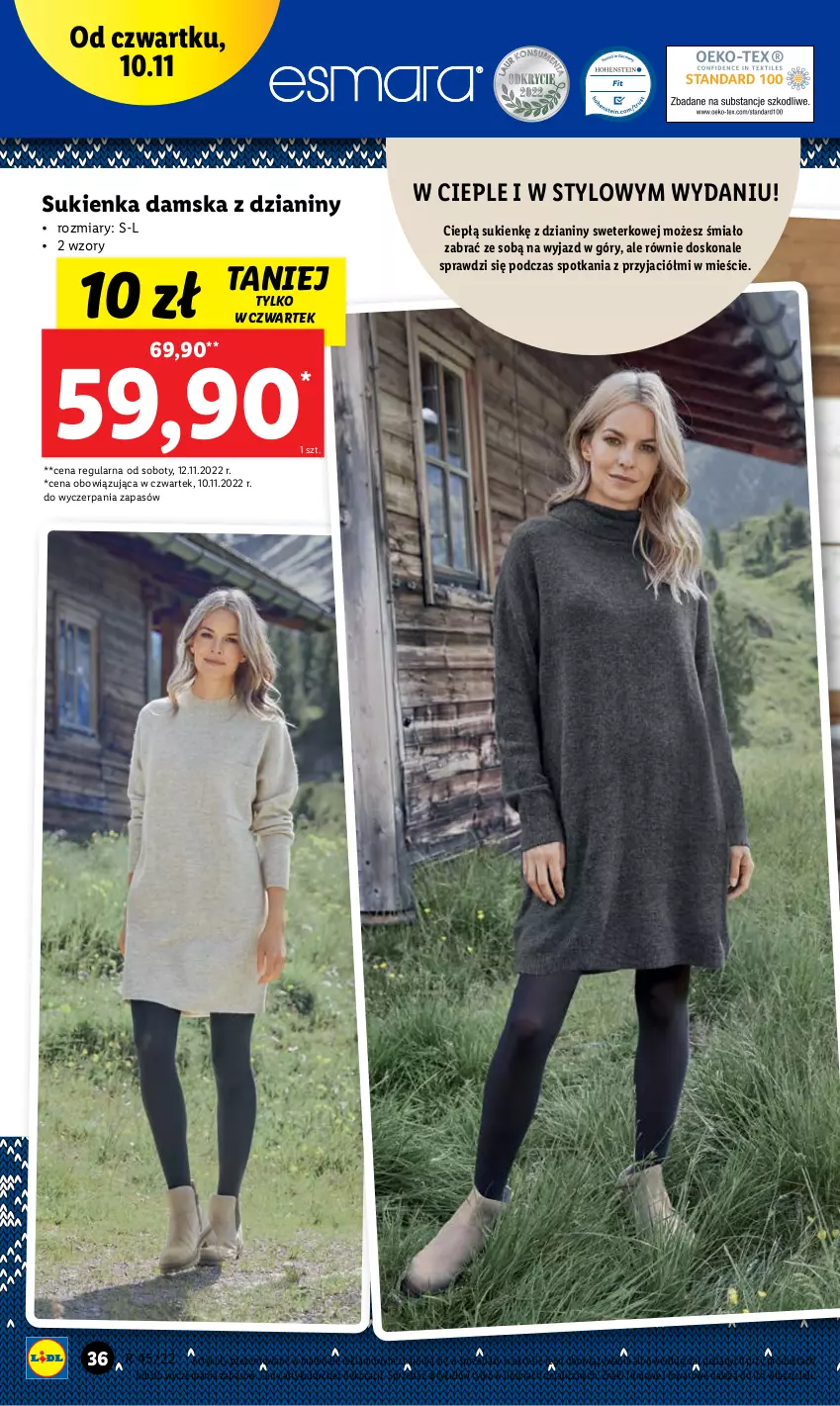 Gazetka promocyjna Lidl - GAZETKA - ważna 07.11 do 12.11.2022 - strona 40 - produkty: Sukienka, Sweter