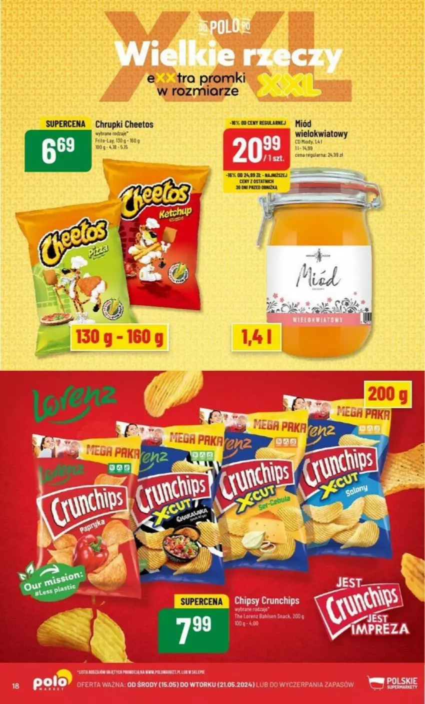 Gazetka promocyjna PoloMarket - ważna 15.05 do 21.05.2024 - strona 10 - produkty: Cheetos, Chrupki, Crunchips, Miód