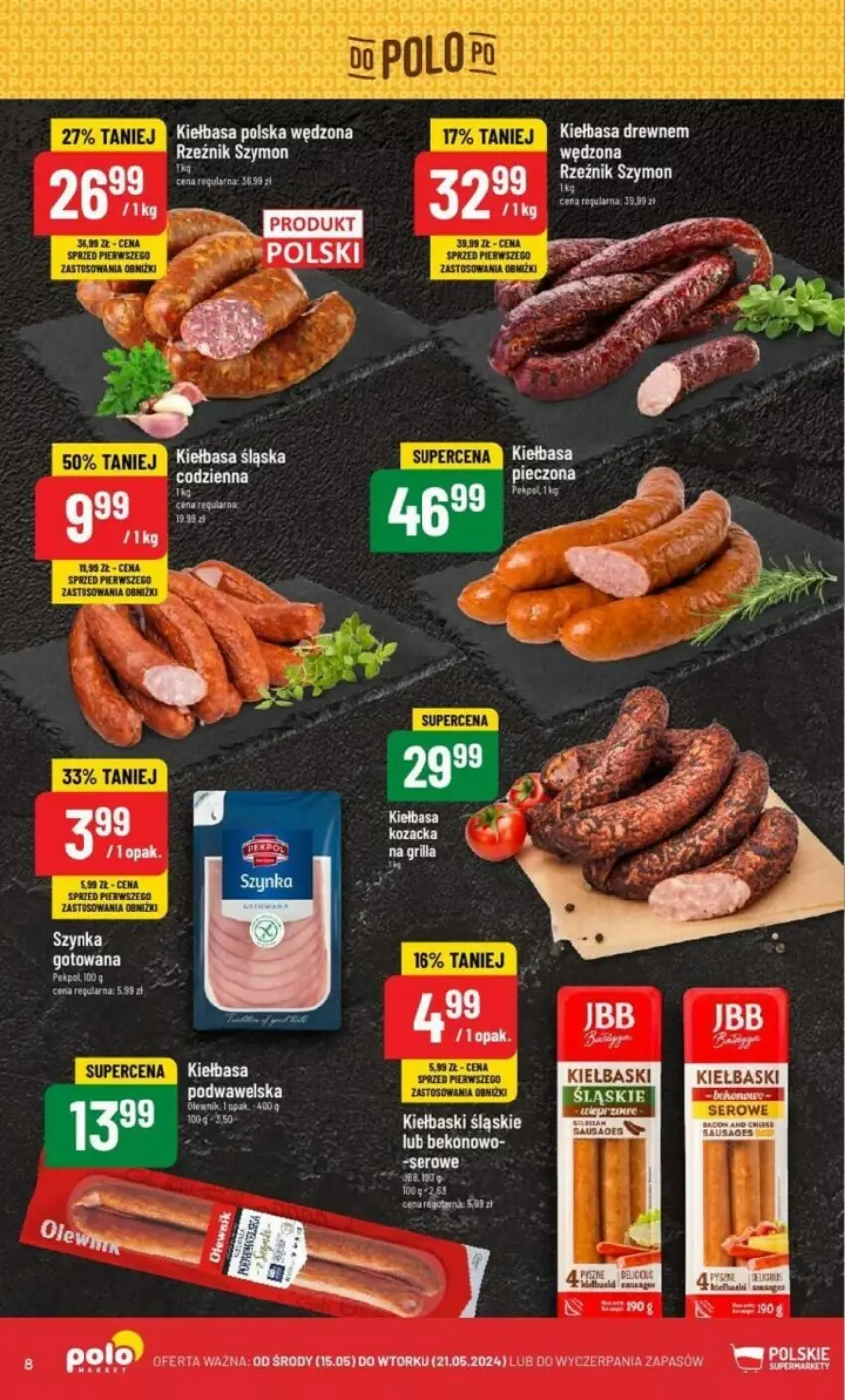 Gazetka promocyjna PoloMarket - ważna 15.05 do 21.05.2024 - strona 37 - produkty: Gra, Kiełbasa, Kiełbasa śląska, Szynka, Wawel