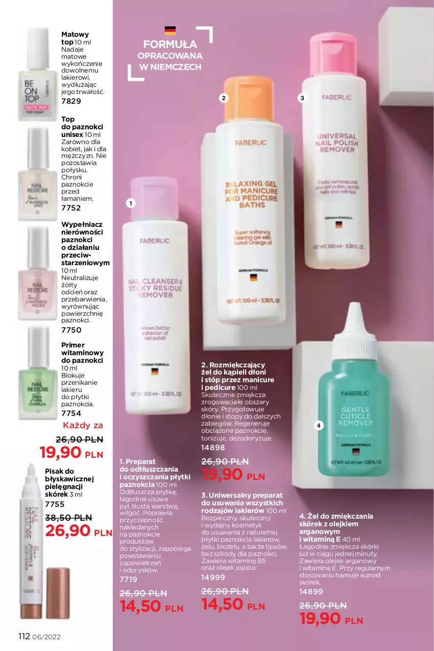 Gazetka promocyjna Faberlic - ważna 04.04 do 24.04.2022 - strona 112 - produkty: Cień, Lakier, LG, Manicure i pedicure, Nuty, Olej, Piec, Top