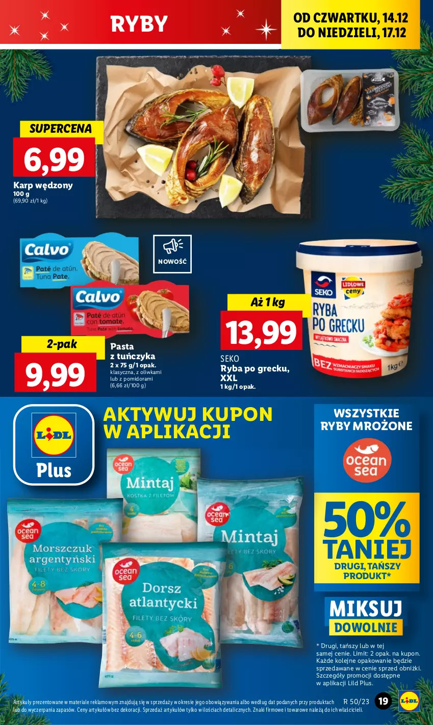 Gazetka promocyjna Lidl - GAZETKA - ważna 14.12 do 17.12.2023 - strona 21 - produkty: Karp, Olej, Ryba, Ryba po grecku, SEKO, Tuńczyk