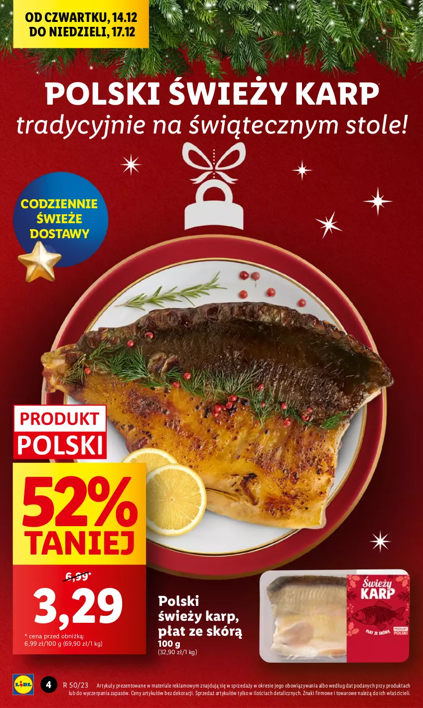 Gazetka promocyjna Lidl - GAZETKA - ważna 14.12 do 17.12.2023 - strona 4 - produkty: Karp, Ole!