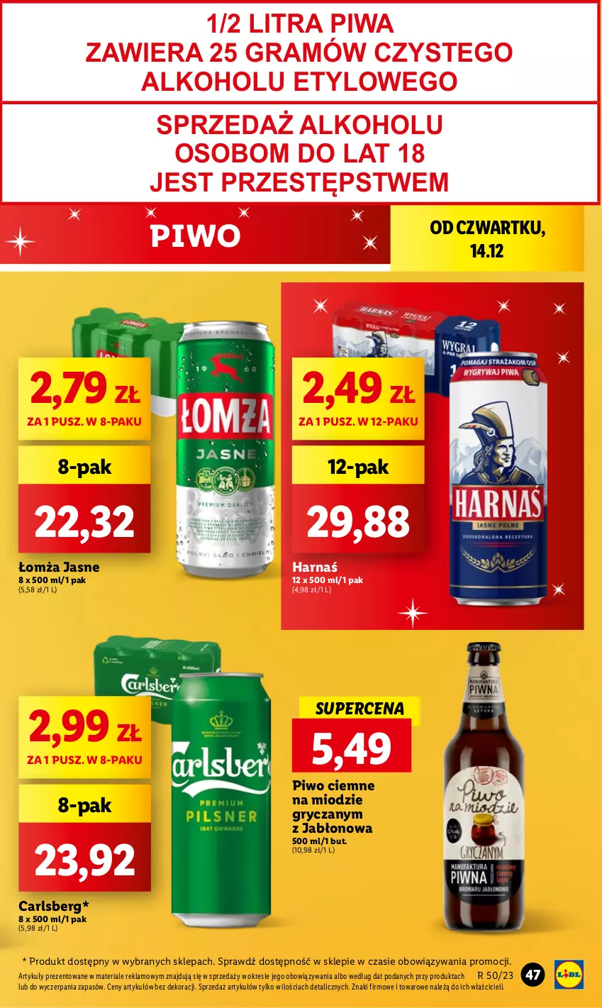 Gazetka promocyjna Lidl - GAZETKA - ważna 14.12 do 17.12.2023 - strona 51 - produkty: Carlsberg, Gra, Gry, Harnaś, Piwa, Piwo