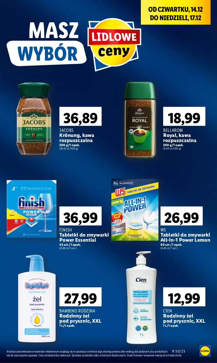 Gazetka promocyjna Lidl - GAZETKA - ważna 14.12 do 17.12.2023 - strona 57 - produkty: Bell, Bella, Finish, Jacobs, Kawa, Kawa rozpuszczalna, Tablet, Tabletki do zmywarki, Zmywarki