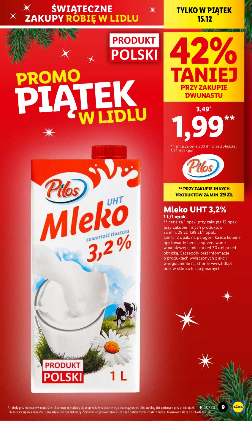 Gazetka promocyjna Lidl - GAZETKA - ważna 14.12 do 17.12.2023 - strona 9 - produkty: Mleko, Olej