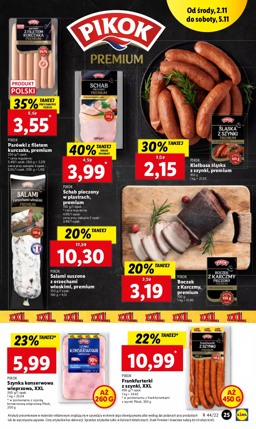 Gazetka promocyjna Lidl - GAZETKA - ważna 02.11 do 05.11.2022 - strona 27 - produkty: Boczek, Piec, PIKOK, Por, Salami, Schab pieczony, Ser, Szynka, Szynka konserwowa