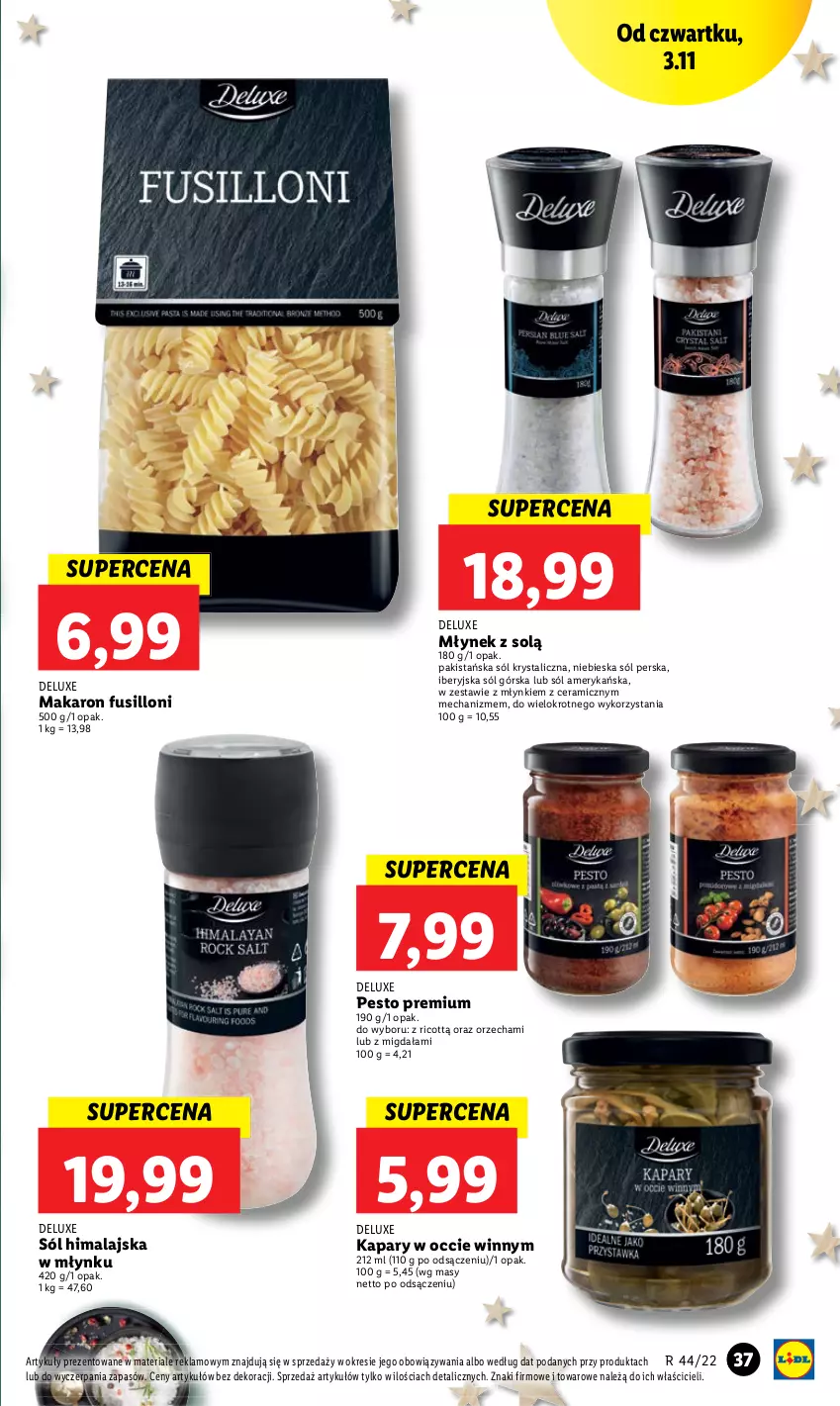 Gazetka promocyjna Lidl - GAZETKA - ważna 02.11 do 05.11.2022 - strona 39 - produkty: Kapary, Makaron, Młynek, Pesto, Sól, Sól himalajska