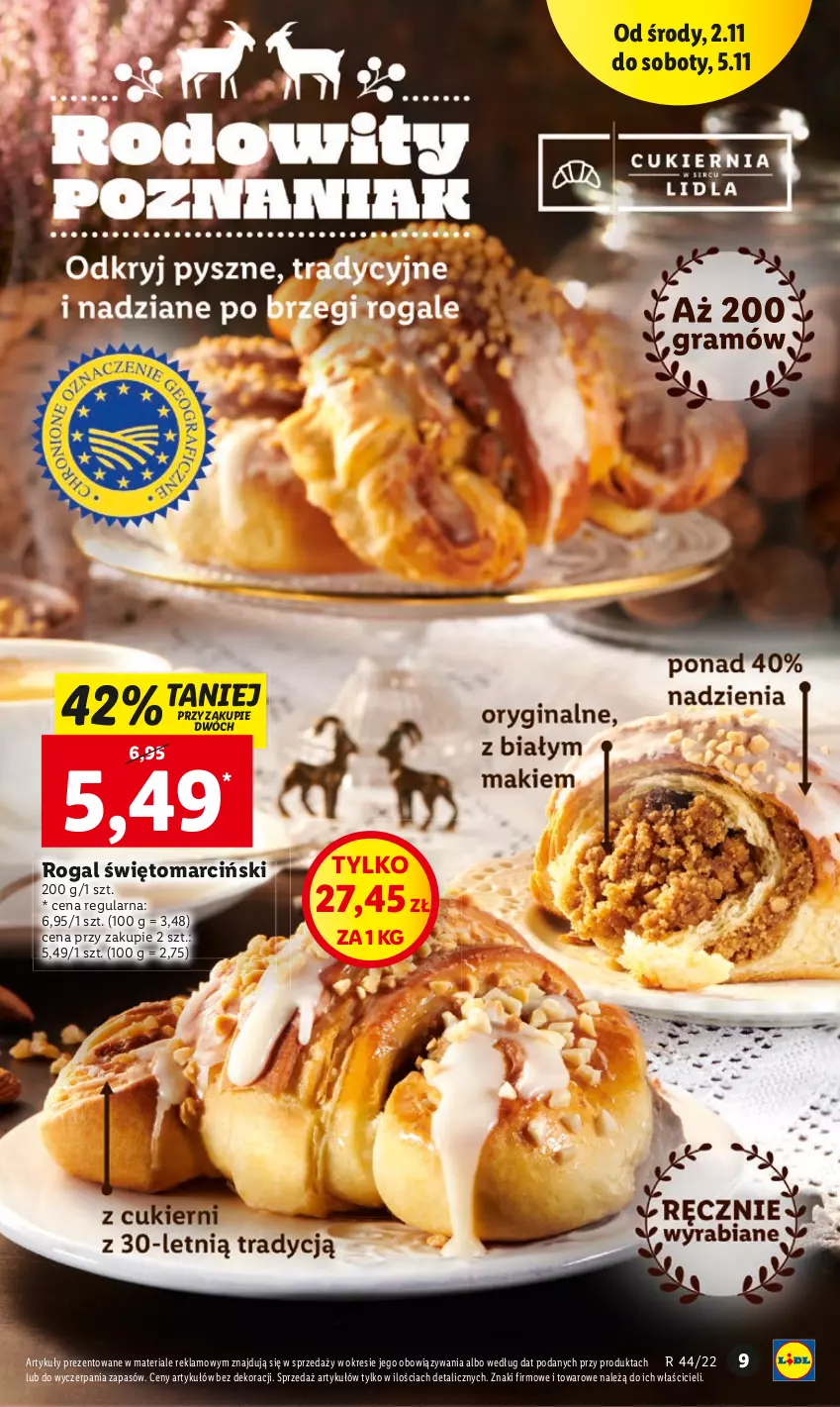 Gazetka promocyjna Lidl - GAZETKA - ważna 02.11 do 05.11.2022 - strona 9 - produkty: Rogal