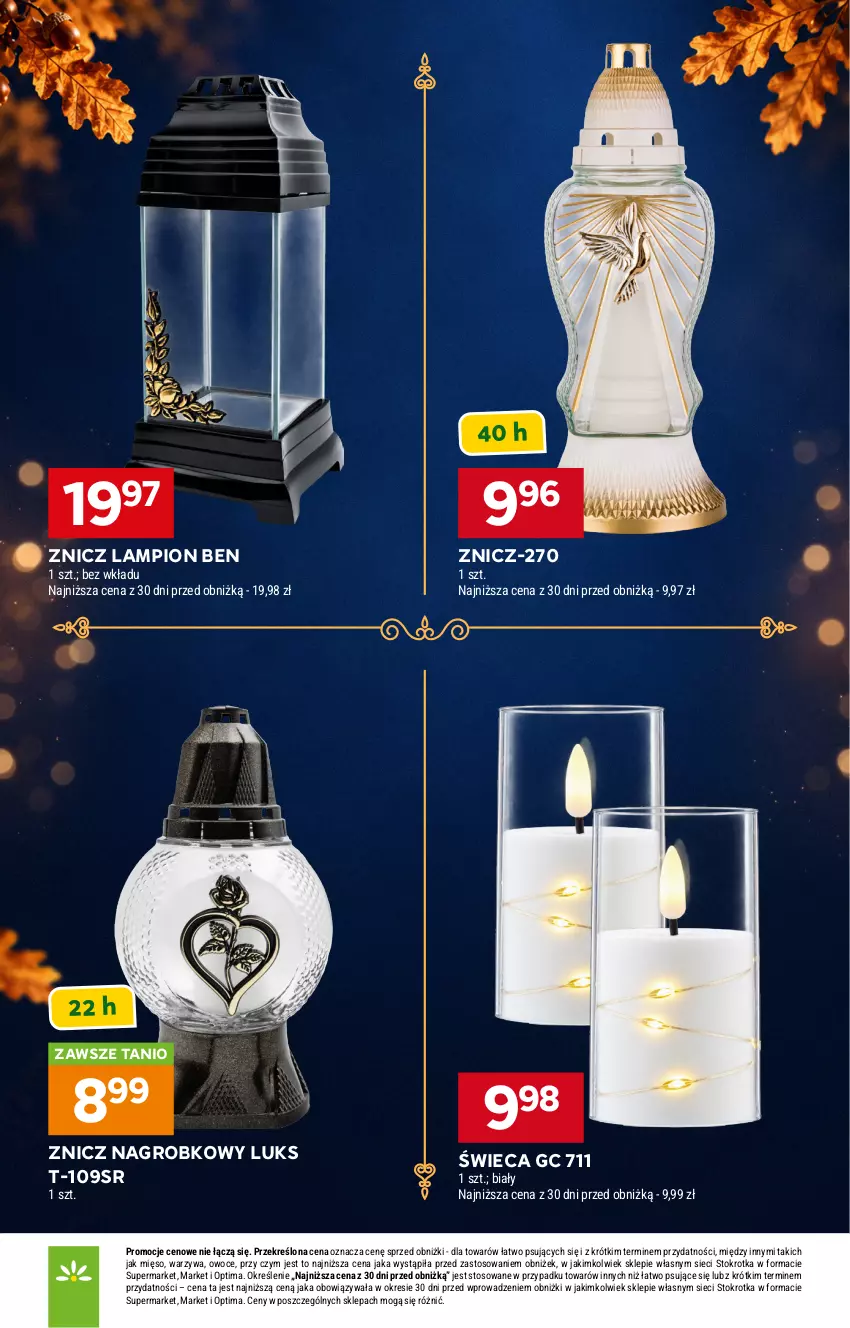 Gazetka promocyjna Stokrotka - Katalog Znicze - ważna 01.10 do 04.11.2026 - strona 2 - produkty: Lampion, Mięso, Optima, Owoce, Warzywa, Znicz