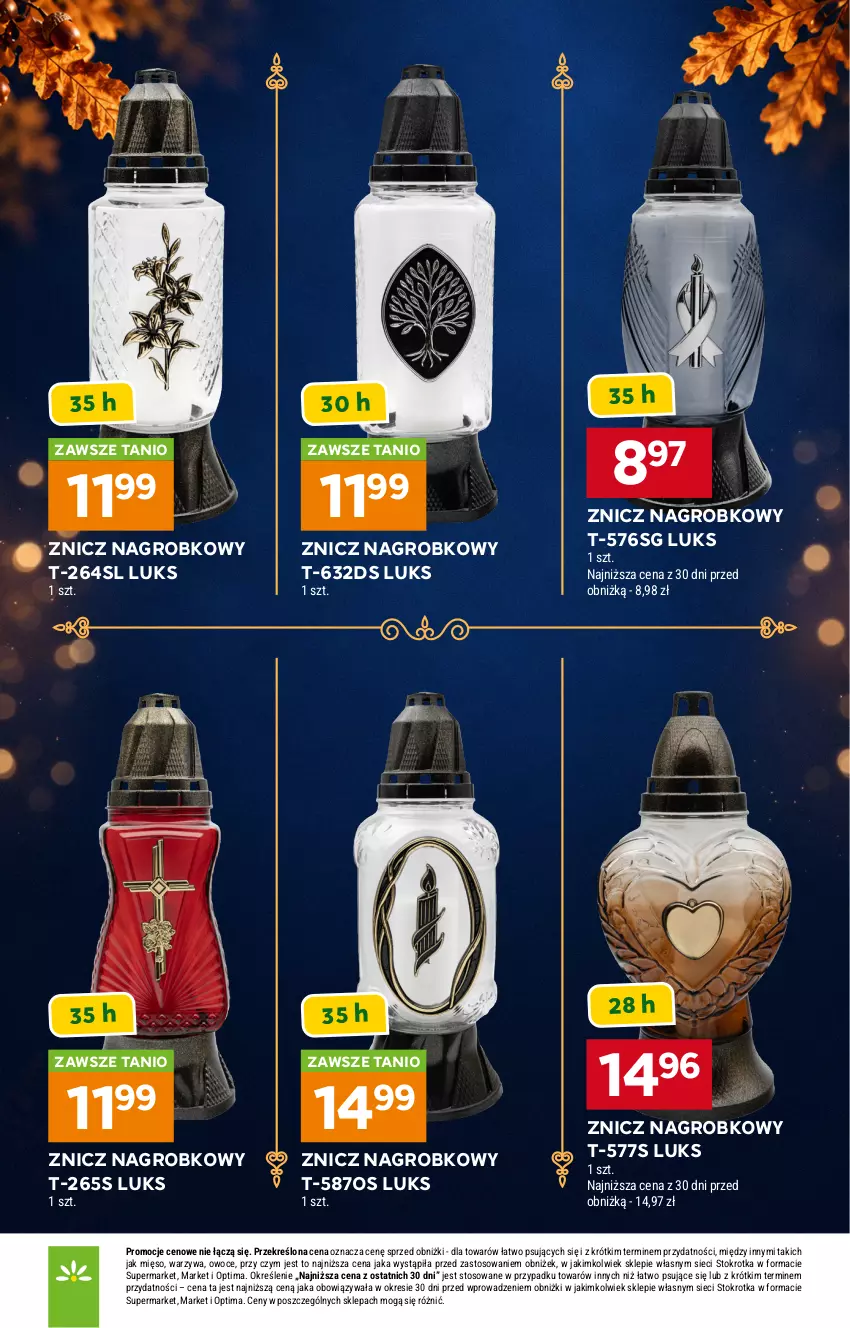 Gazetka promocyjna Stokrotka - Katalog Znicze - ważna 01.10 do 04.11.2026 - strona 3 - produkty: Mięso, Optima, Owoce, Warzywa, Znicz