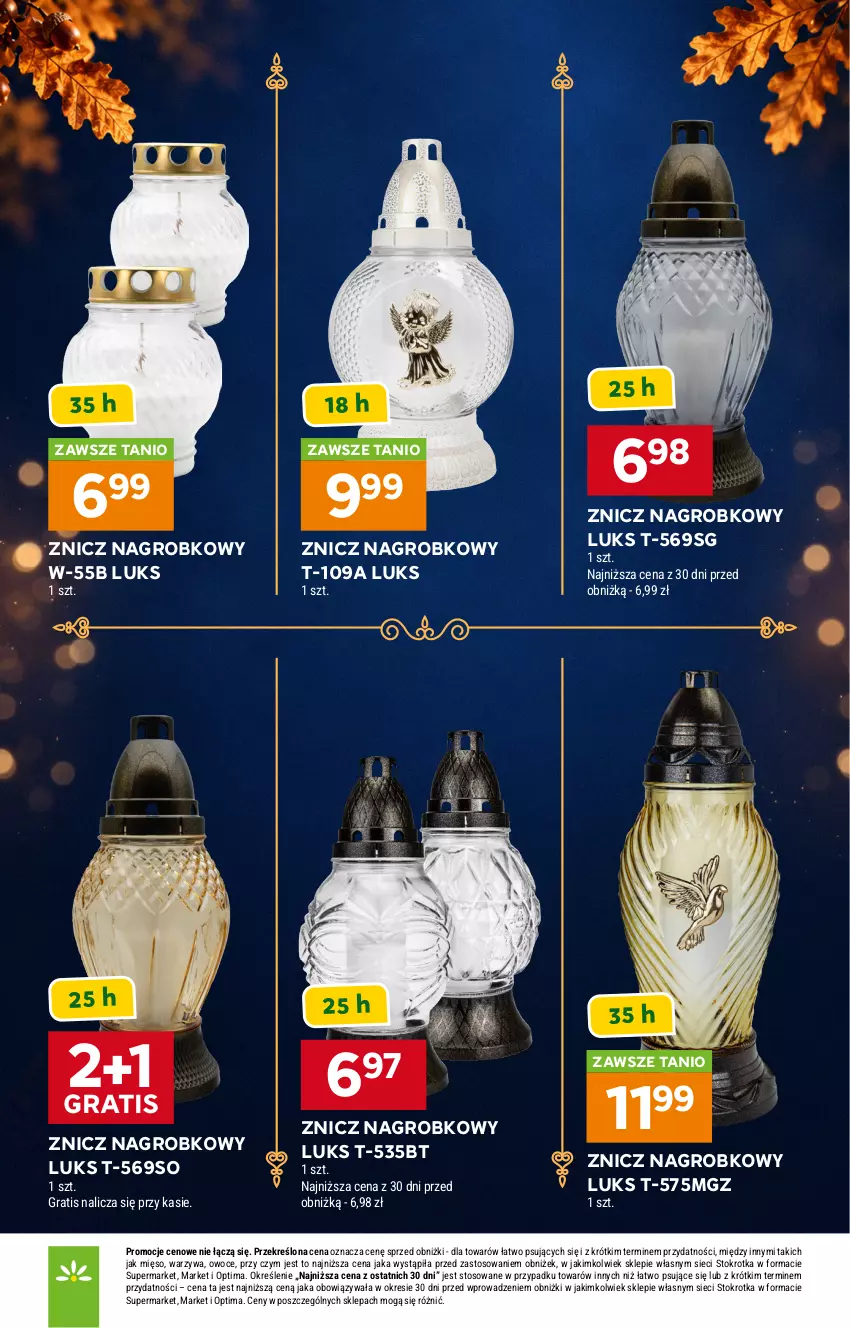 Gazetka promocyjna Stokrotka - Katalog Znicze - ważna 01.10 do 04.11.2026 - strona 4 - produkty: Gra, Mięso, Optima, Owoce, Warzywa, Znicz