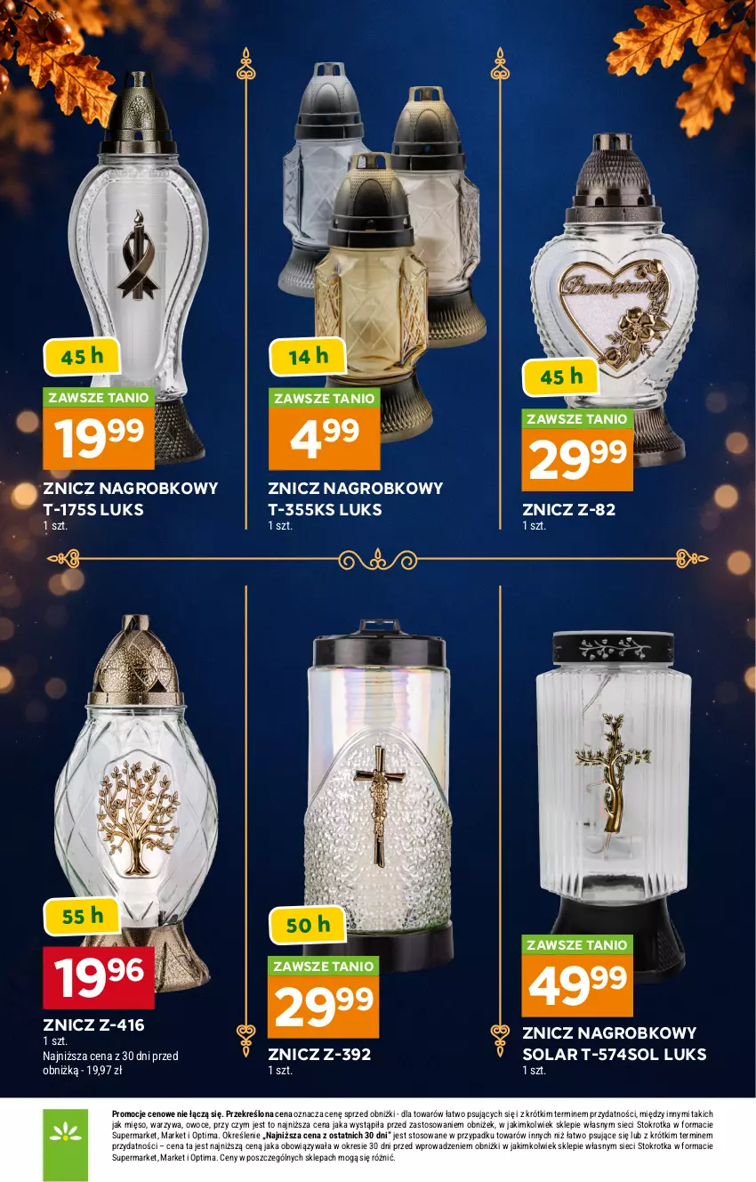 Gazetka promocyjna Stokrotka - Katalog Znicze - ważna 01.10 do 04.11.2026 - strona 5 - produkty: Mięso, Optima, Owoce, Warzywa, Znicz