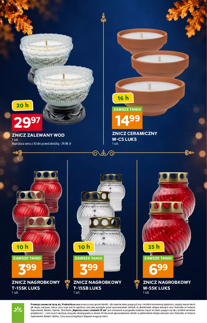 Gazetka promocyjna Stokrotka - Katalog Znicze - ważna 01.10 do 04.11.2026 - strona 6 - produkty: Mięso, Optima, Owoce, Warzywa, Znicz