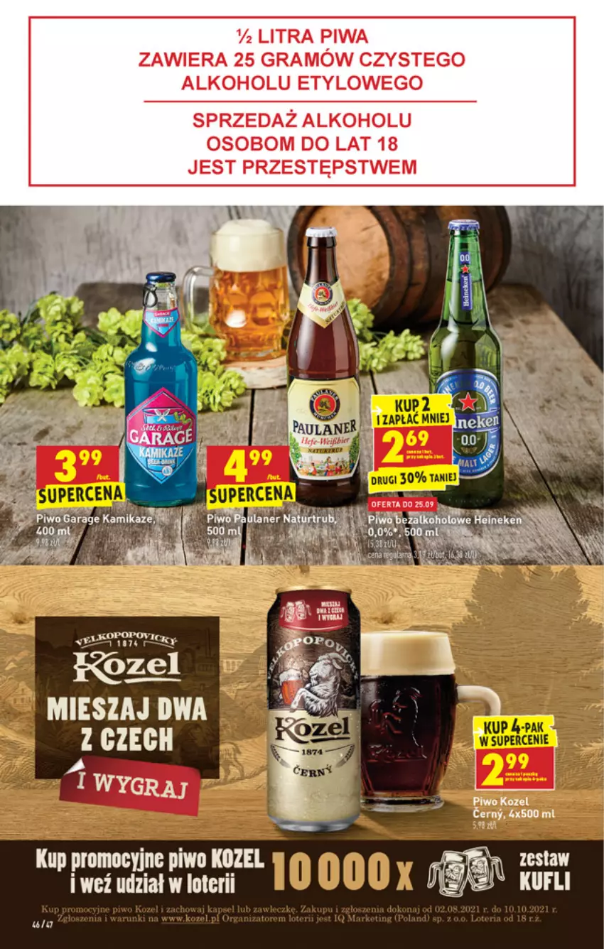 Gazetka promocyjna Biedronka - W tym tygodniu - ważna 23.09 do 29.09.2021 - strona 46 - produkty: Fa, Gra, Heineken, Kozel, Piwa, Piwo