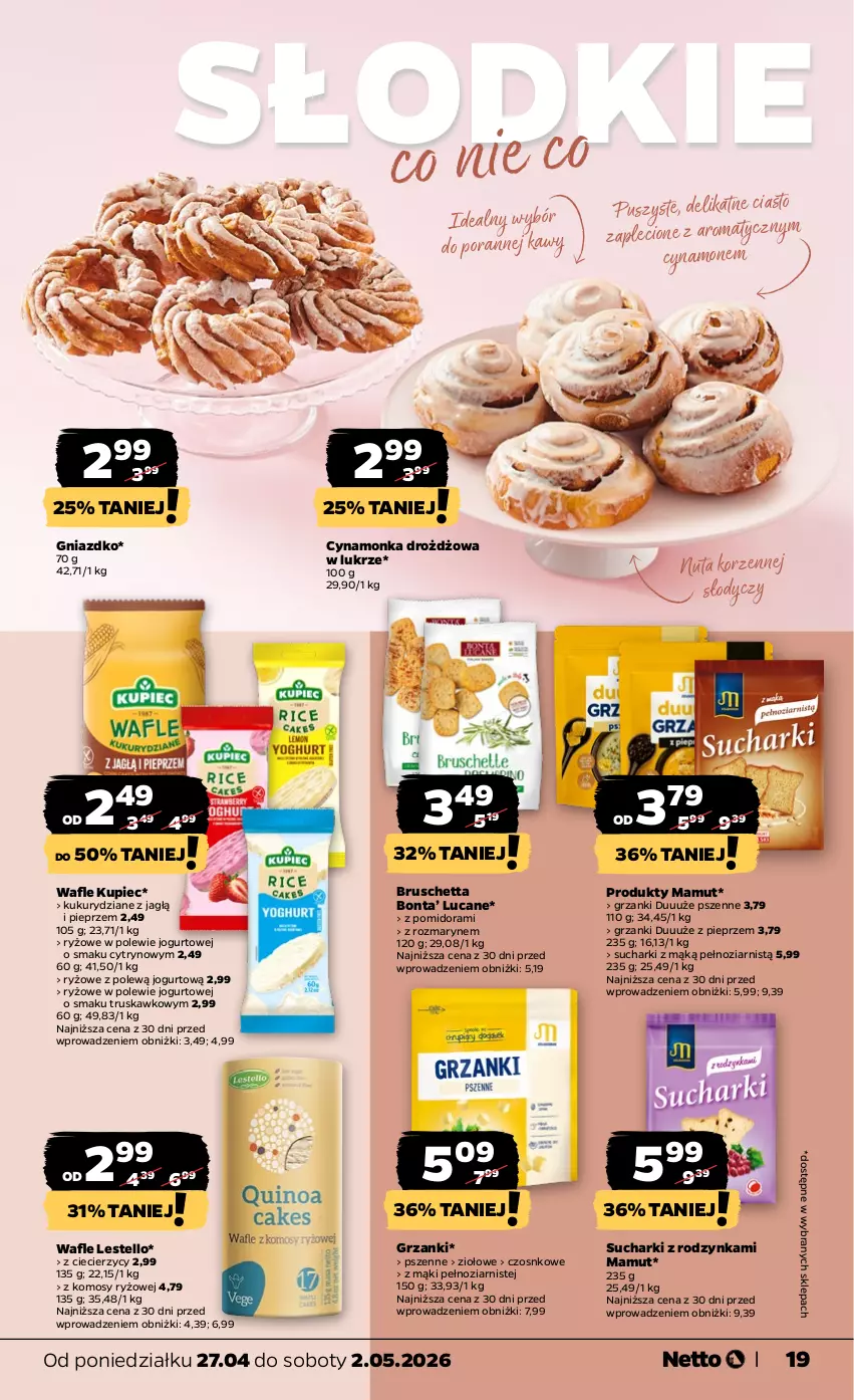 Gazetka promocyjna Netto - Od Poniedziałku - ważna 27.04 do 02.05.2026 - strona 19 - produkty: Jogurt, Kupiec, Piec, Pieprz, Por, Ryż, Wafle
