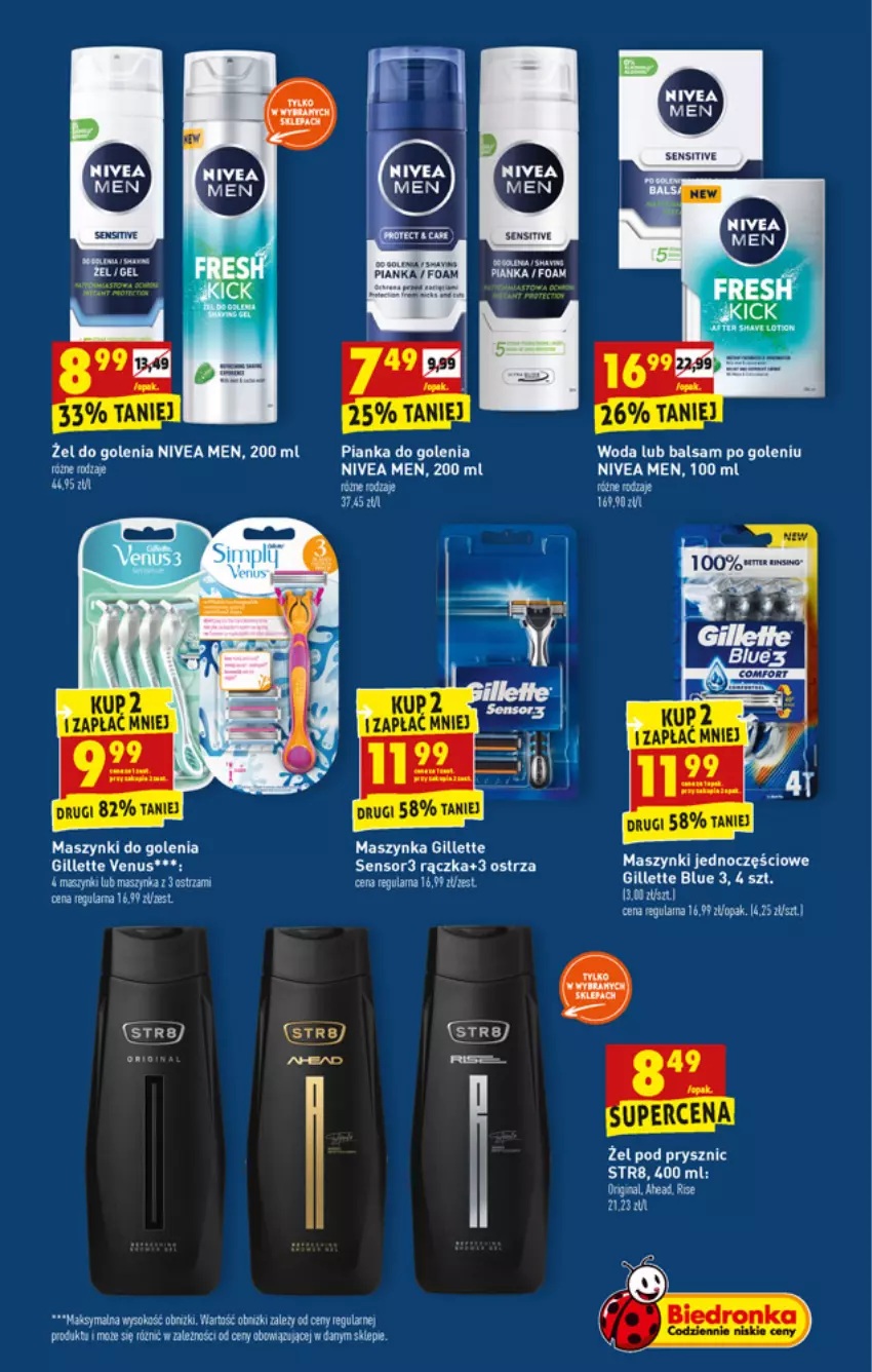 Gazetka promocyjna Biedronka - W tym tygodniu - ważna 20.12 do 24.12.2021 - strona 61 - produkty: Balsam po goleniu, Gillette, Gillette Venus, Maszynka, Nivea, Nivea Men, Pianka do golenia, Sok, Str8, Szynka, Venus, Woda