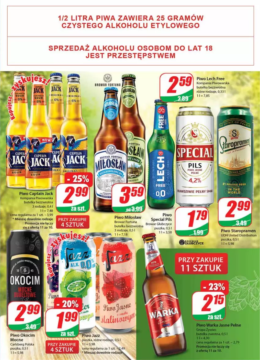 Gazetka promocyjna Dino - Gazetka - ważna 29.06 do 05.07.2022 - strona 17 - produkty: Captain Jack, Carlsberg, Fortuna, Koc, Okocim, Piwo