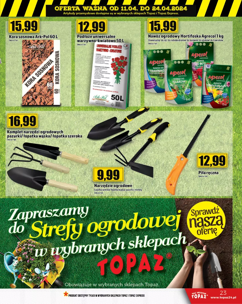 Gazetka promocyjna Topaz - Gazetka - ważna 11.04 do 17.04.2024 - strona 23 - produkty: Nawóz, Sos, Top