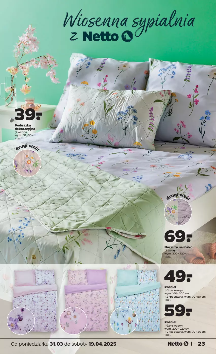 Gazetka promocyjna Netto - Netto_Katalog_Wielkanoc_04/25 - ważna 31.03 do 19.04.2025 - strona 23 - produkty: Narzuta, Poduszka, Poduszka dekoracyjna, Pościel, Sypialnia