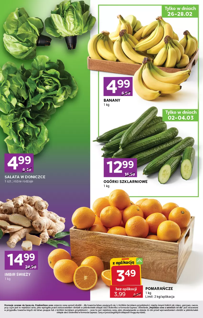 Gazetka promocyjna Stokrotka - Stokrotka Express - ważna 26.02 do 04.03.2026 - strona 2 - produkty: Banany, LG, Mięso, Owoce, Pomarańcze, Sałat, Warzywa