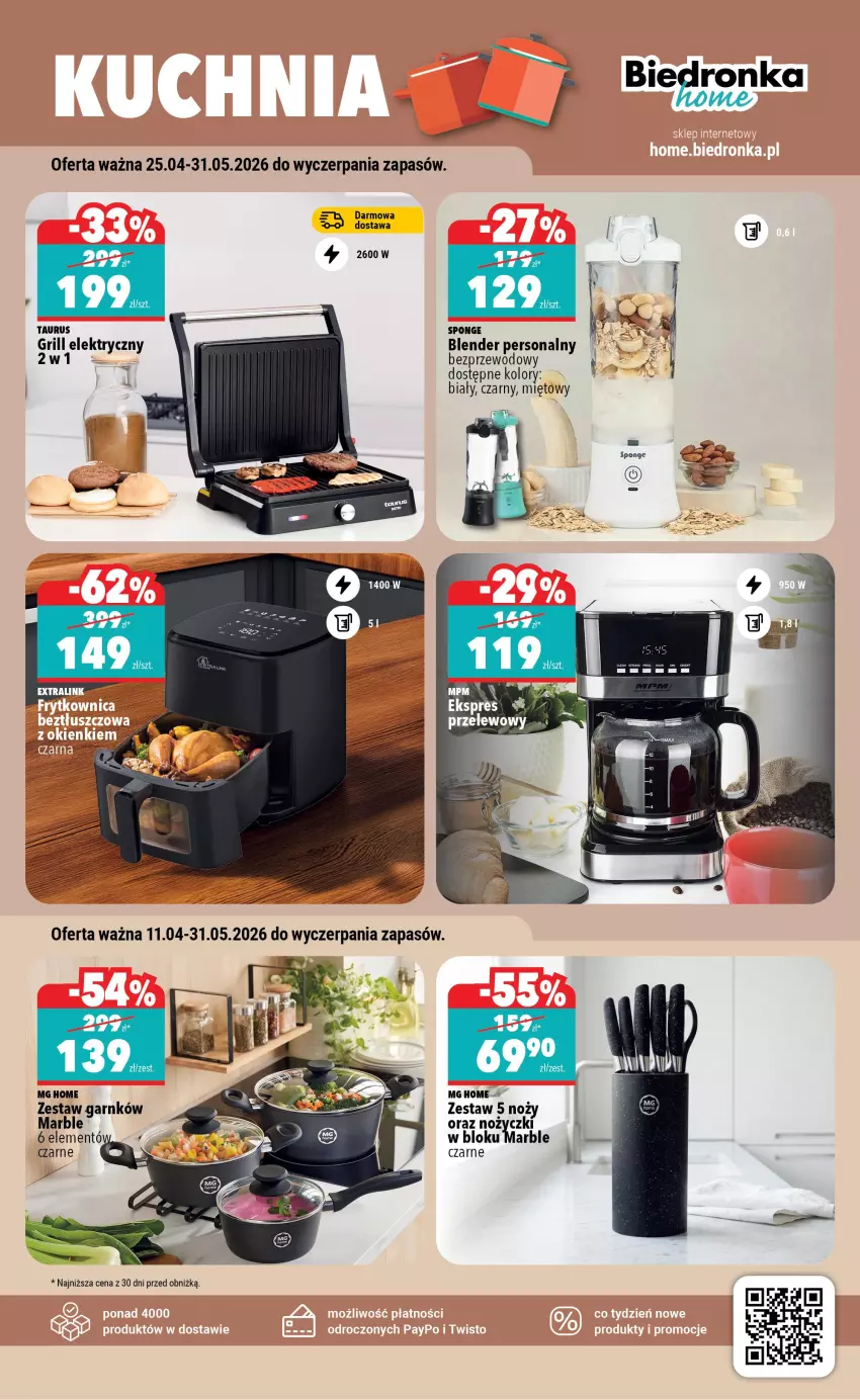 Gazetka promocyjna Biedronka - Home - ważna 25.04 do 02.05.2026 - strona 3 - produkty: Blender, Grill, Noż, Nożyczki