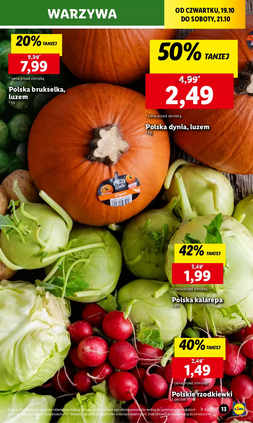 Gazetka promocyjna Lidl - GAZETKA - ważna 19.10 do 21.10.2023 - strona 19 - produkty: Brukselka, Warzywa