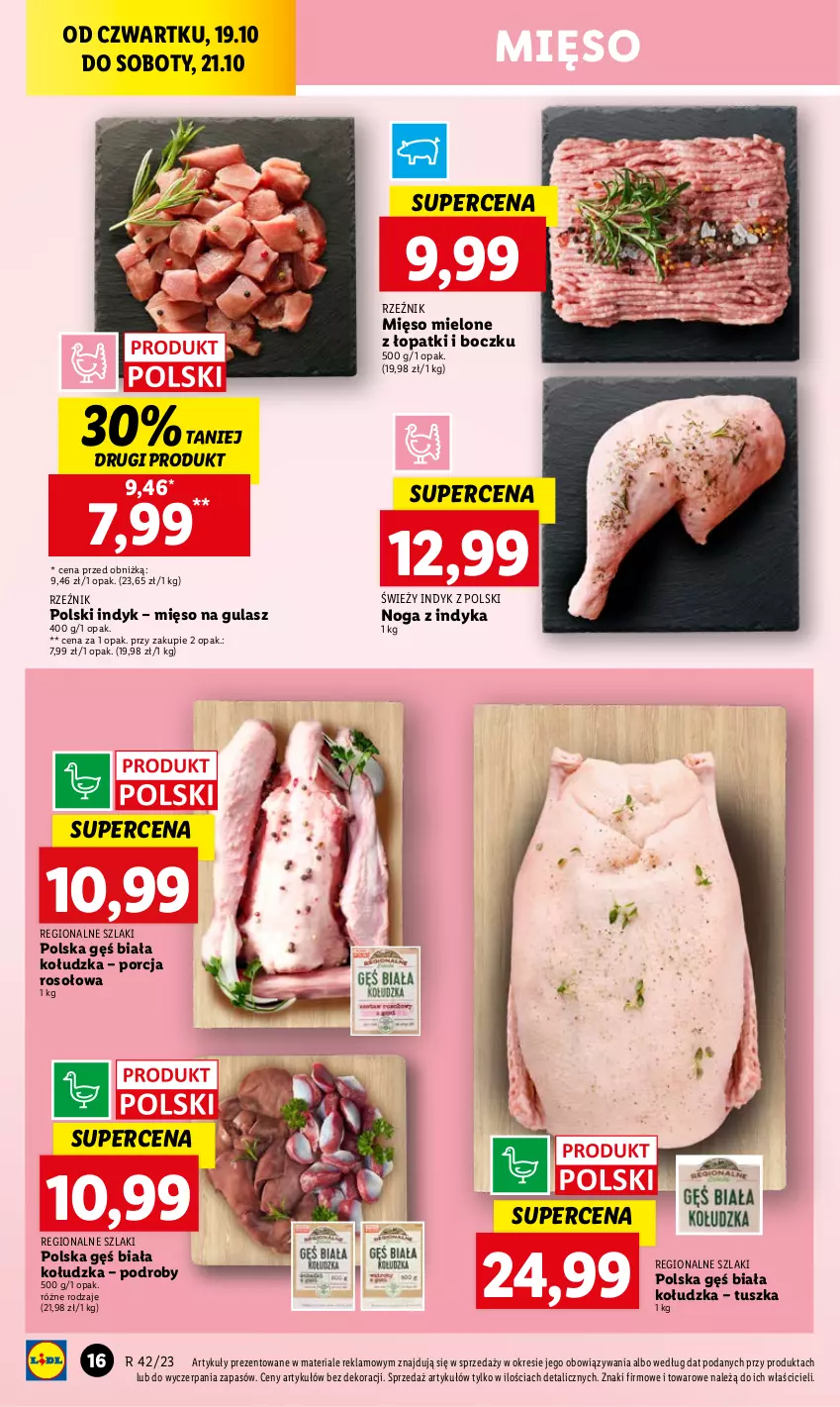 Gazetka promocyjna Lidl - GAZETKA - ważna 19.10 do 21.10.2023 - strona 22 - produkty: Mięso, Mięso mielone, Mięso na gulasz, Por, Tusz