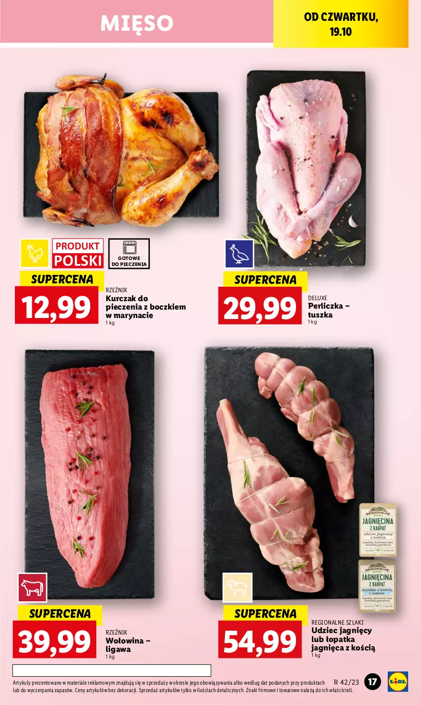 Gazetka promocyjna Lidl - GAZETKA - ważna 19.10 do 21.10.2023 - strona 23 - produkty: Kurczak, Mięso, Perliczka, Piec, Tusz, Wołowina