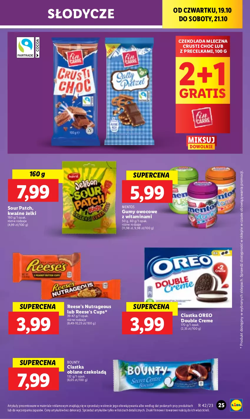 Gazetka promocyjna Lidl - GAZETKA - ważna 19.10 do 21.10.2023 - strona 31 - produkty: Bounty, Ciastka, Czekolada, Czekolada mleczna, Gra, Mentos, Oreo, Rust