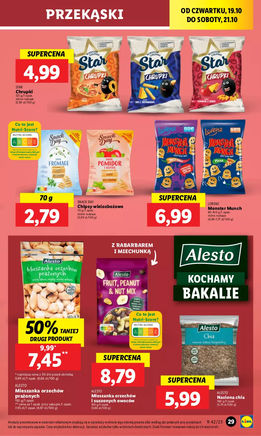 Gazetka promocyjna Lidl - GAZETKA - ważna 19.10 do 21.10.2023 - strona 35 - produkty: Chia, Chipsy, Chrupki, Koc, Lorenz, Monster Munch, O nas, Wazon