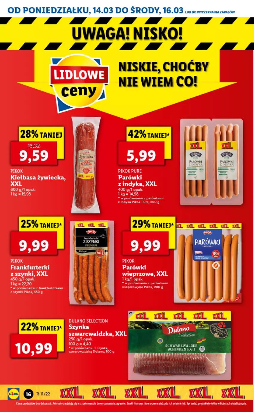 Gazetka promocyjna Lidl - GAZETKA - ważna 14.03 do 16.03.2022 - strona 16 - produkty: Kiełbasa, LANA, Parówki, Parówki z szynki, PIKOK, Por, Pur, Waga