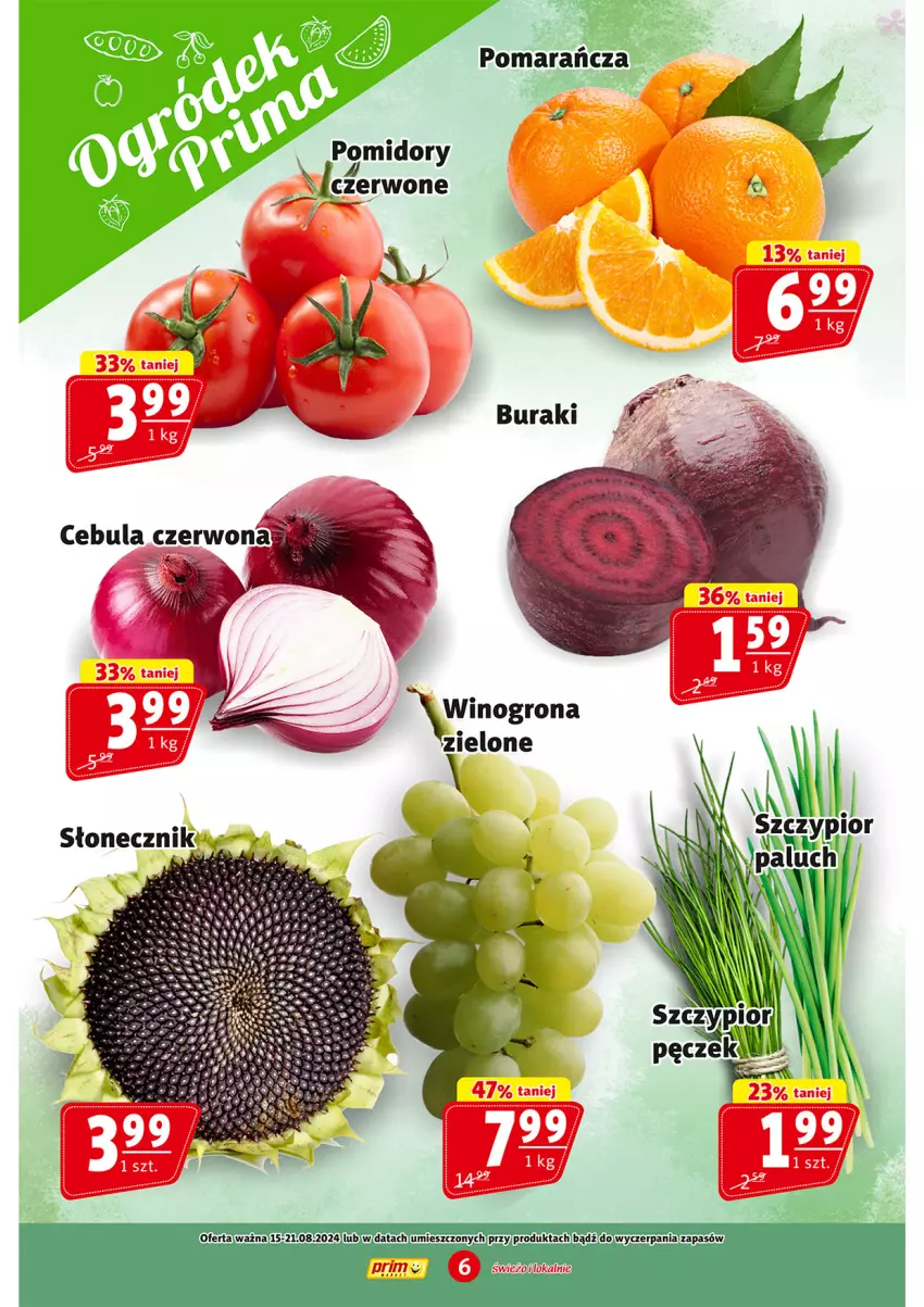 Gazetka promocyjna Prim Market - ważna 15.08 do 21.08.2024 - strona 6 - produkty: Buraki, Pomidory, Wino, Winogrona