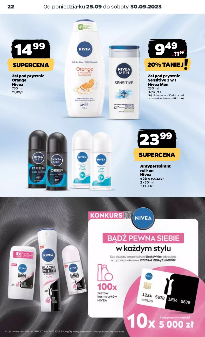 Gazetka promocyjna Netto - Artykuły spożywcze - ważna 25.09 do 01.10.2023 - strona 22 - produkty: Antyperspirant, Nivea, Nivea Men